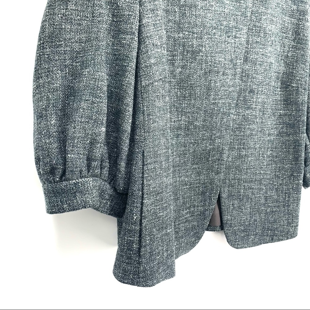 Banana Republic Women’s Gray Wool Hemp Blend Tweed Cropped Swing Jacket Size 14 - Picture 3 of 14